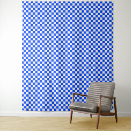 Tapete De Parede Cobalt and cream checkerboard pattern