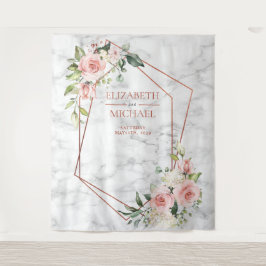 TAPETE DE PAREDE CÔBRE GEOMÉTRICO MÁRMORE ROSA FLORAL