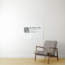 Tapete De Parede Código QR comercial & Texto retrô-moderno editável
