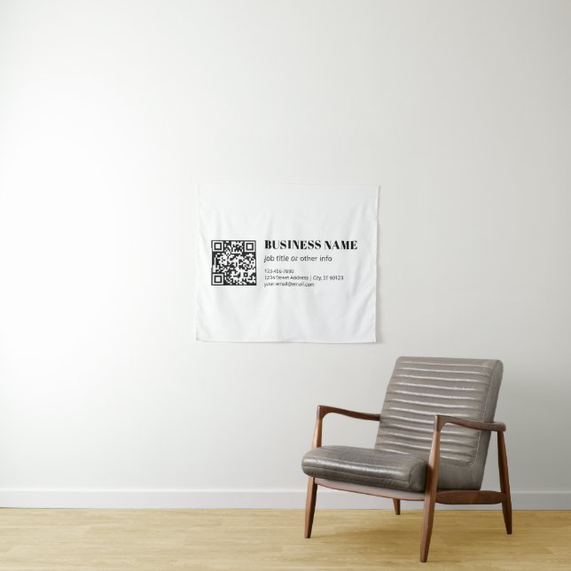 Tapete De Parede Código QR comercial & Texto retrô-moderno editável (In Situ (Horizontal))
