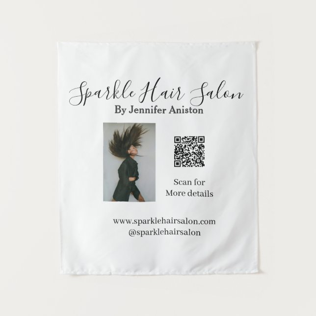 Tapete De Parede Código QR para pequenas empresas do salão de cabel (Frente)