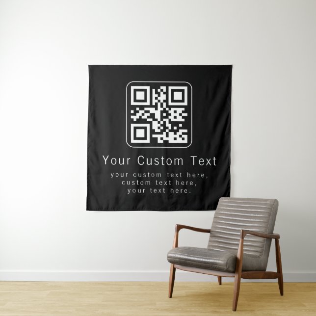Tapete De Parede Código QR personalizável e modelo de texto editáve (In Situ)