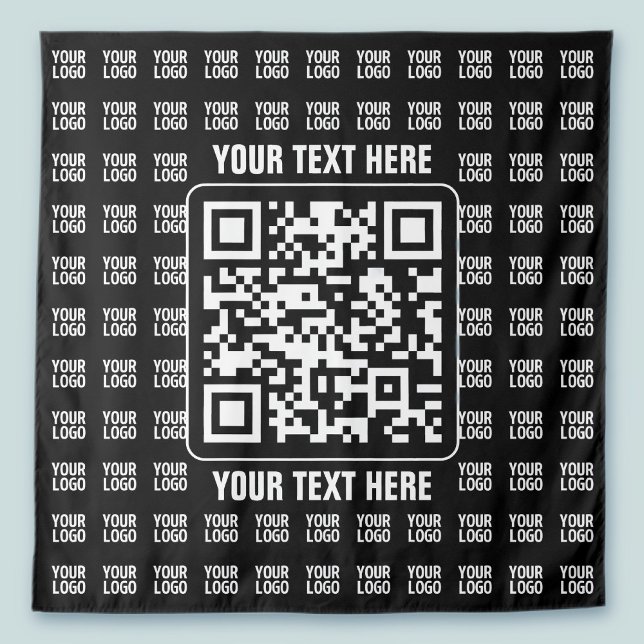 Tapete De Parede Código QR promocional (editável) com padrão de log (Criador carregado)