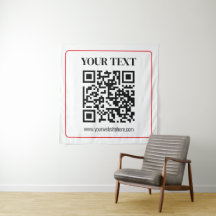 Código QR simples preto e branco com borda vermelh