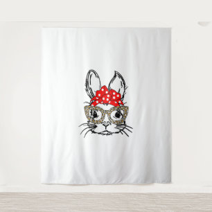 Tapete De Parede Coelhinho Bonito Rosto Leopardo Impressão Vermelho