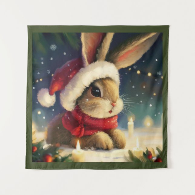 Tapete De Parede Coelho Natal 4 (Frente)