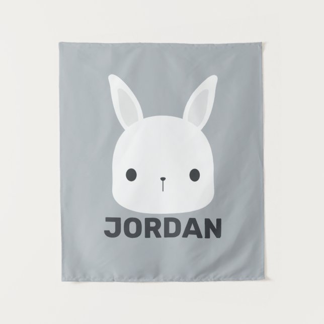 Tapete De Parede Coelhozinho Fofo com Nome Personalizado (Frente)