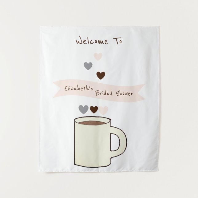 Tapete De Parede Coffee Bridal Shower (Frente)