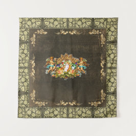 Tapete De Parede Colagem da safra Retro com rendas e flores