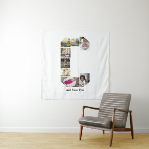 Tapete De Parede Colagem de Fotografias com design Carta C
