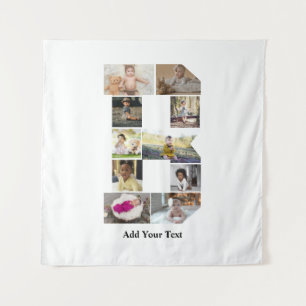 Tapete De Parede Colagem de Fotografias com design Letra B