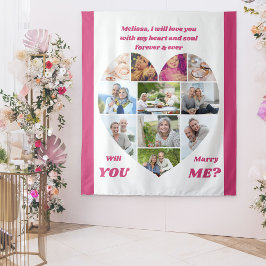 Tapete De Parede Colagem de Fotos 11 Formato de Coração Me Case Fun