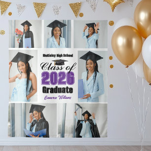 Tapete De Parede Colagem de Fotos da Festa de Formatura Roxa 2026