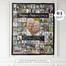 Tapete De Parede Colagem de Fotos de Aniversário 64 Sua Cor