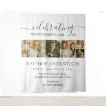 Colagem de Fotos de Celebração Funeral Minimalista