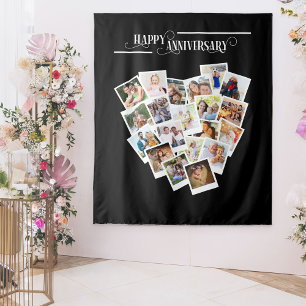 Tapete De Parede Colagem de Fotos de Coração Feliz Aniversário Pret