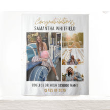 Colagem de Fotos de Graduação Moderno Fundo de Gra