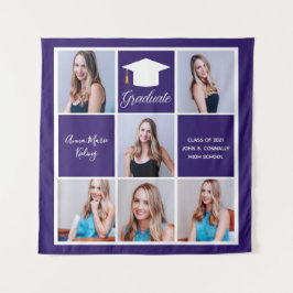 Tapete De Parede Colagem de Fotos de Graduado Roxo Festa de Formatu