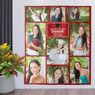 Tapete De Parede Colagem de Fotos de Graduado Vermelho Personalizad