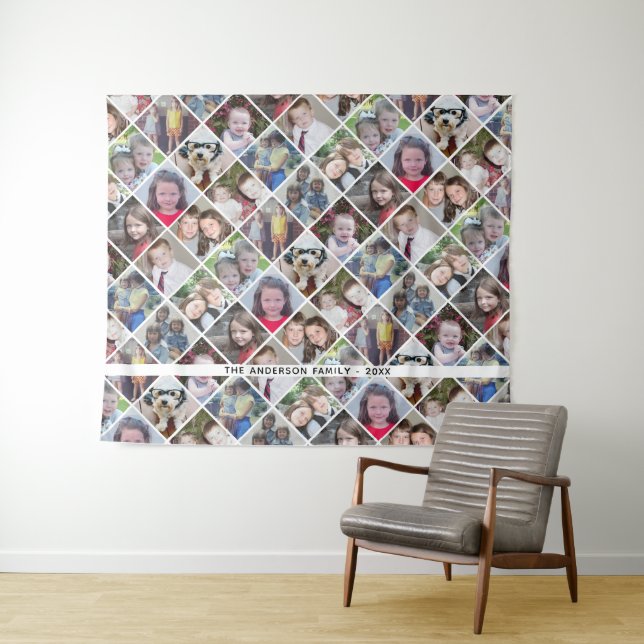 Tapete De Parede Colagem de Fotos em Grid 12 Quadrados com Texto -  (In Situ (Horizontal))
