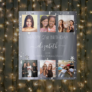 Tapete De Parede Colagem de fotos personalizadas de aniversário pra