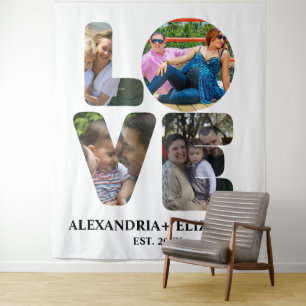 Tapete De Parede Colagem personalizada de fotos de amor moderno 4 p