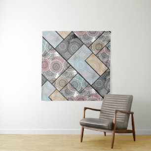 Tapete De Parede Colcha de retalhos cerâmica círculos de azulejo 