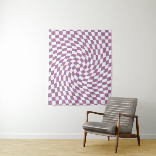 Tapete De Parede Coleção de Casamento Lilás Roxo Xadrez