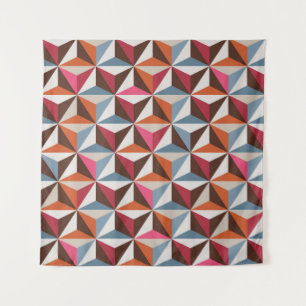 Tapete De Parede Colorful triangle tiles seamless vintage pattern.