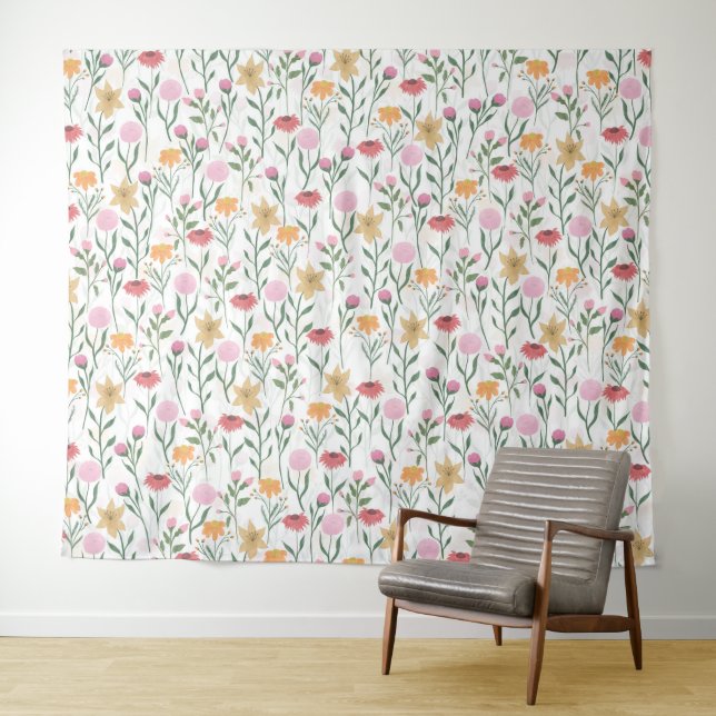 Tapete De Parede Colorful Wildflower Watercolor Design (In Situ (Horizontal))