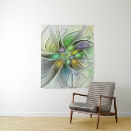 Tapete De Parede Colorida Fantasy Flor Moderno Abstrato Fractal