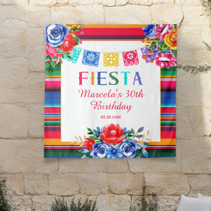 Tapete De Parede Colorida Mexicana Serape Floral Fiesta