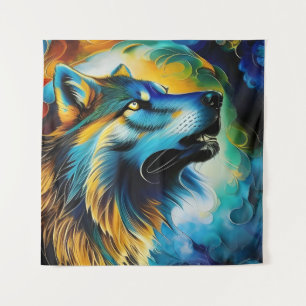 Tapete De Parede Colorir Wolf Howl