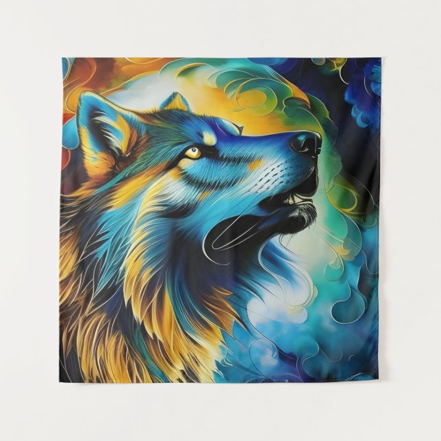 Tapete De Parede Colorir Wolf Howl (Frente)