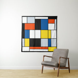 Tapete De Parede Composição A de Piet Mondrian - Arte Moderna Abstr