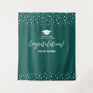 Tapete De Parede Confete Verde Esmeralda Congratulação Formatura