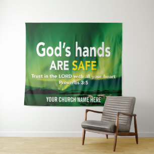 Tapete De Parede CONFIE NO SENHOR Arte para Parede de Igreja Cristã