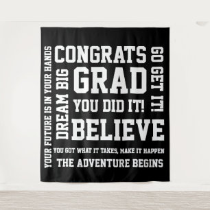 Tapete De Parede Congrats Grad Moderno Encorajador Positivo Preto