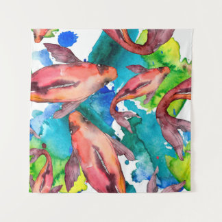 Tapete De Parede Conjunto de peixes aquáticos. Mar vermelho e peixe