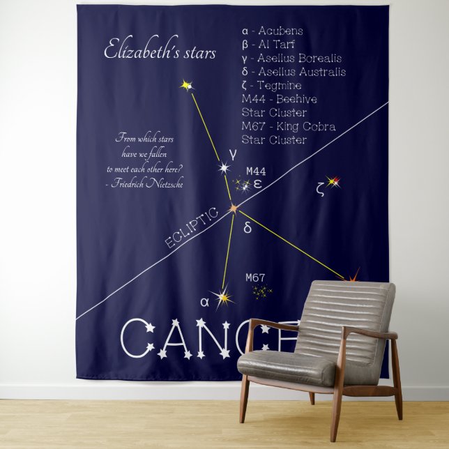 Tapete De Parede Constelação Zodiacal Câncer (In Situ)