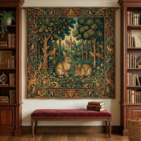 Conto de Fadas Coelho Floresta Estilo Medieval