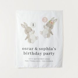 Tapete De Parede Convite de Aniversário Conjunto para Menino e Meni