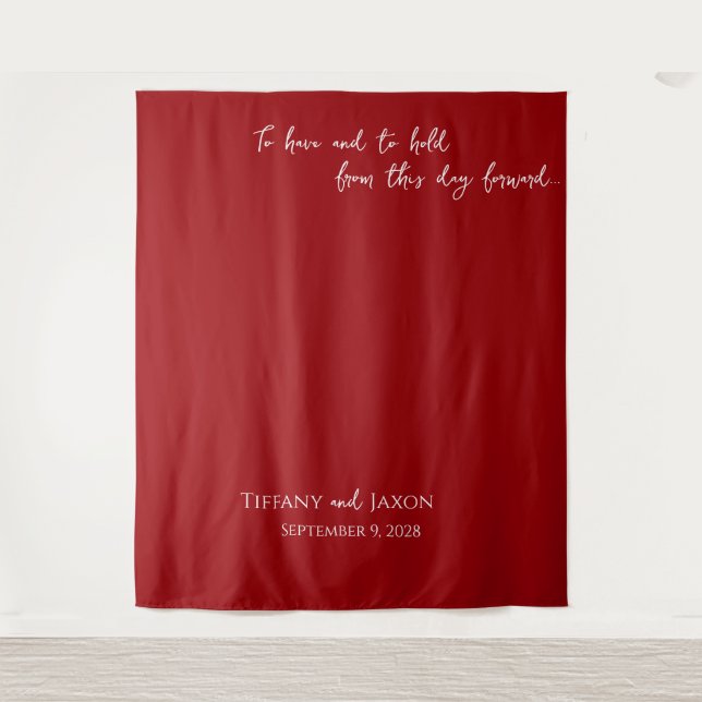 Tapete De Parede Cor de Casamento Vermelho e Branco (Frente)