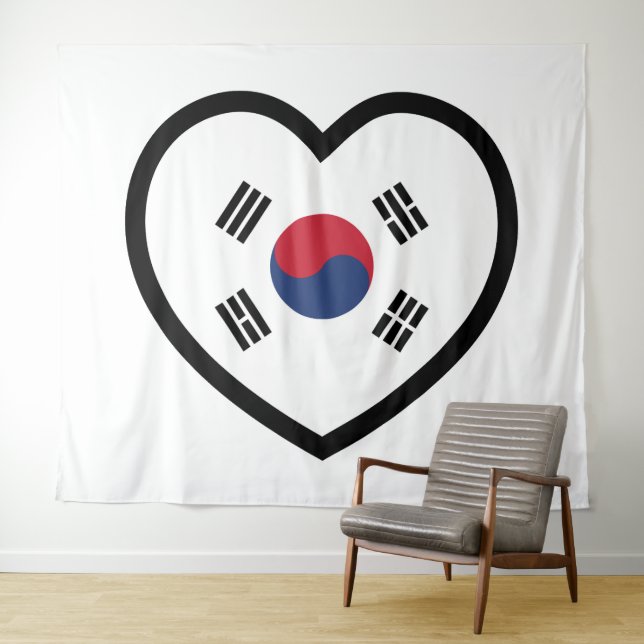 Tapete De Parede Coração da Bandeira da Coreia do Sul (In Situ (Horizontal))
