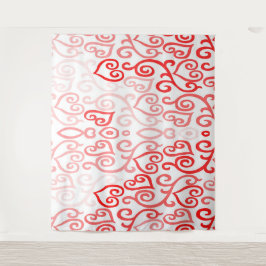 Tapete De Parede Coração de Ombre Vermelho e Rosa