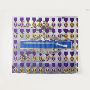 Tapete De Parede CORAÇÃO ROXO e COMBAT INFANTRYMAN BADGE