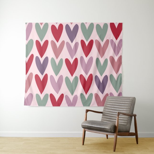 Tapete De Parede Corações 5 (In Situ (Horizontal))
