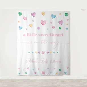 Tapete De Parede Corações de Conversa para Chás de Bebê Little Swee