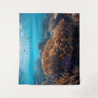 Tapete De Parede Coral Reef Ocean Tapestry