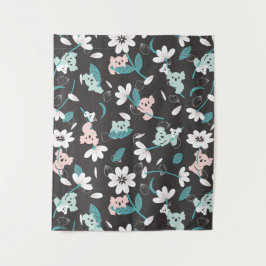 Tapete De Parede Corante Koala Pattern Cute Animal e Floral